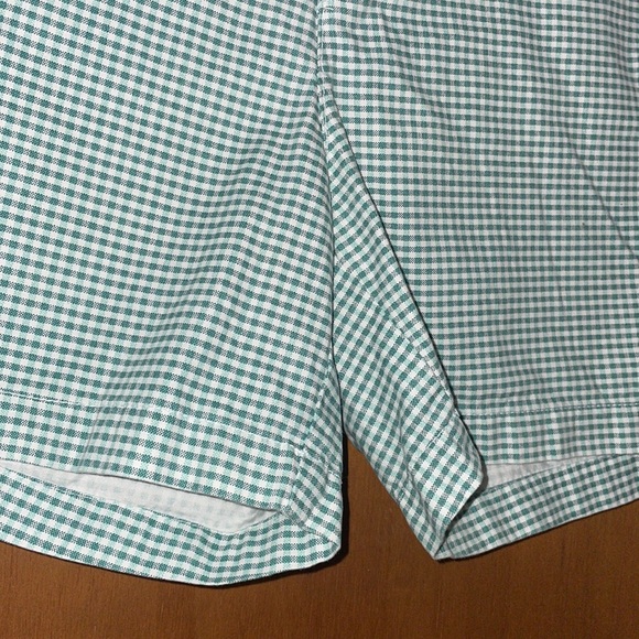 •OLD NAVY•GREEN GINGHAM HIGH WAISTED 5" INSEAM MIDI LENGTH SHORTS SIZE 12 - Picture 5 of 9